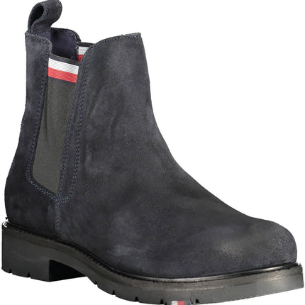 Blue Leather Men Boot