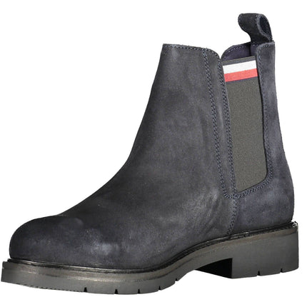 Blue Leather Men Boot