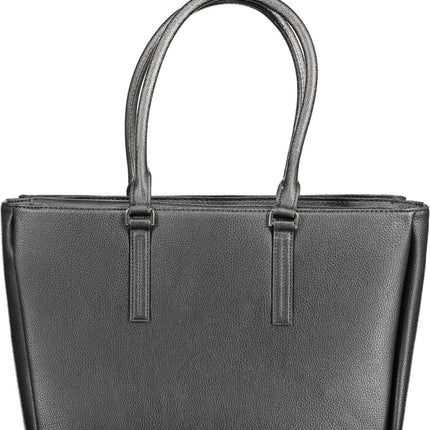 Black Polyethylene Women Handbag