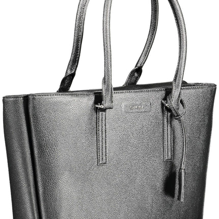 Black Polyethylene Women Handbag