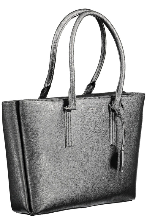 Black Polyethylene Women Handbag