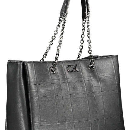 Black Polyester Women Handbag