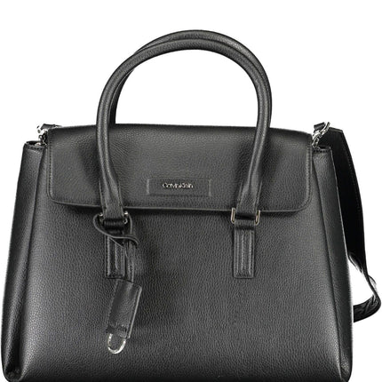 Black Polyester Women Handbag