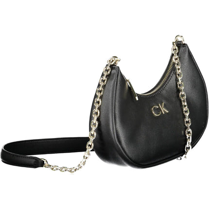 Black Polyester Women Handbag