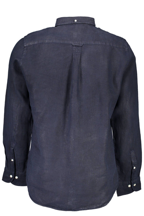 Elegant linnen shirt met korte mouwen in blauw