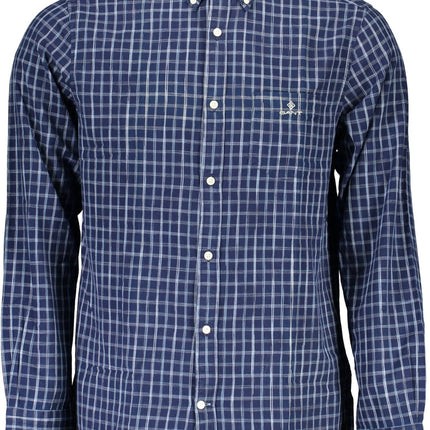 Elegant blauw biologisch katoenen shirt voor mannen