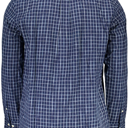 Elegant blauw biologisch katoenen shirt voor mannen