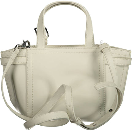 White Polyester Women Handbag