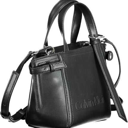 Black Polyester Women Handbag