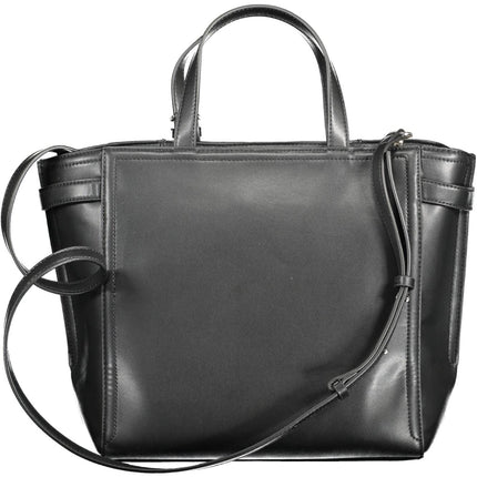 Black Polyester Women Handbag