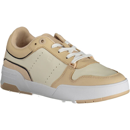 Beige Leather Women Sneaker