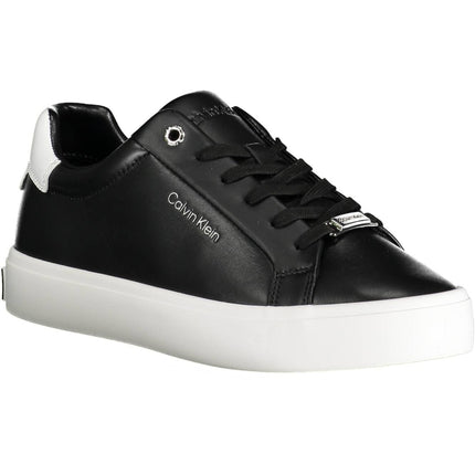 Black Leather Women Sneaker