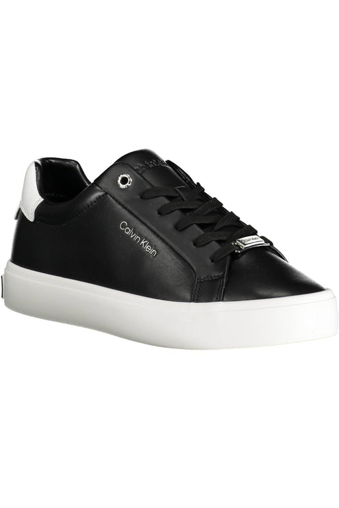 Black Leather Women Sneaker