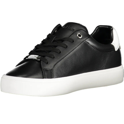 Black Leather Women Sneaker