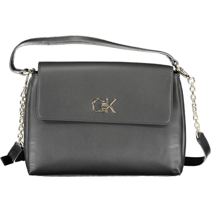 Black Polyester Women Handbag