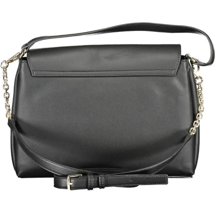 Black Polyester Women Handbag