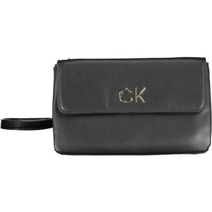 Black Polyester Women Handbag