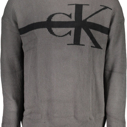 Gray Cotton Men Sweater