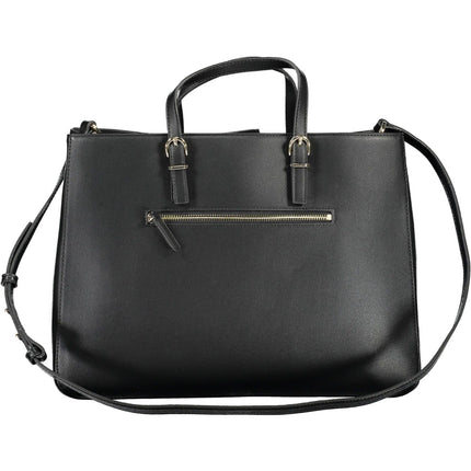 Black Polyethylene Women Handbag