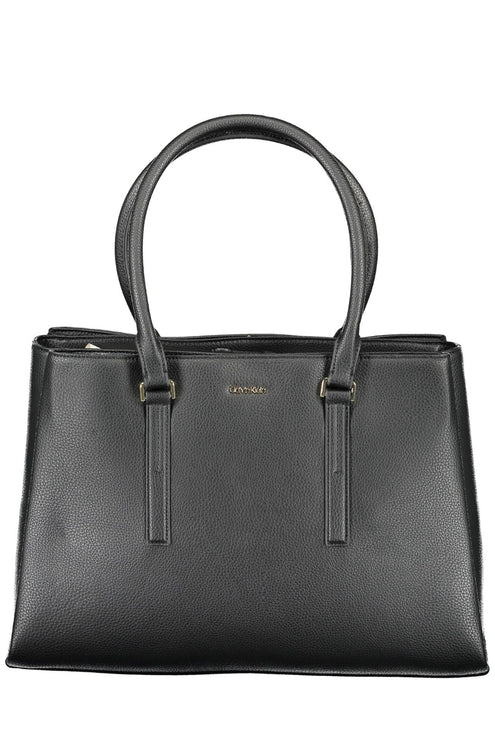 Black Polyester Women Handbag