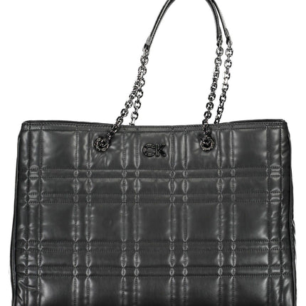 Black Polyester Women Handbag