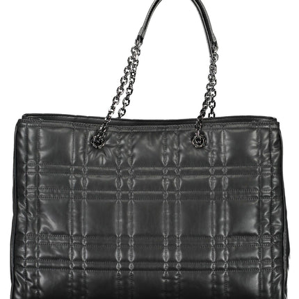 Black Polyester Women Handbag