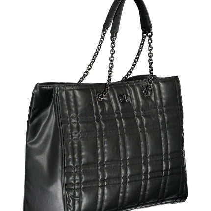 Black Polyester Women Handbag