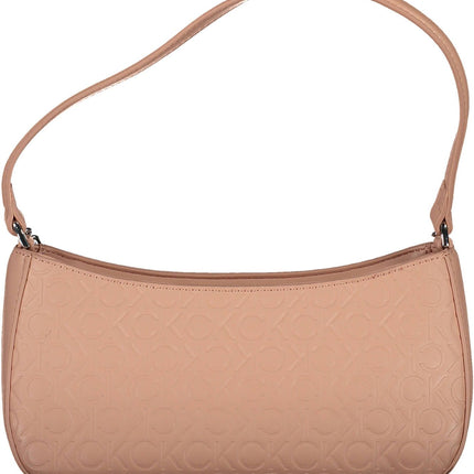 Pink Polyester Women Handbag