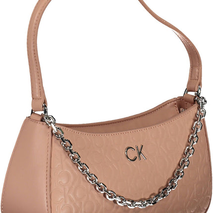 Pink Polyester Women Handbag