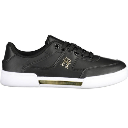 Black Leather Women Sneaker