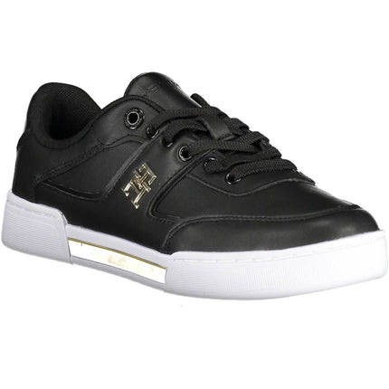 Black Leather Women Sneaker