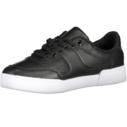 Black Leather Women Sneaker