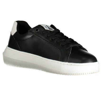 Black Leather Women Sneaker