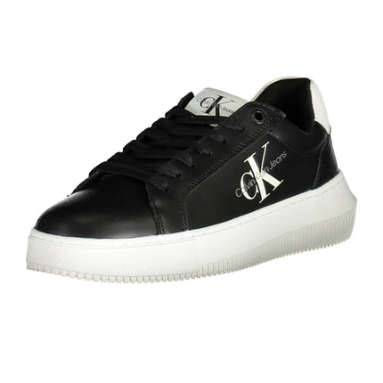 Black Leather Women Sneaker