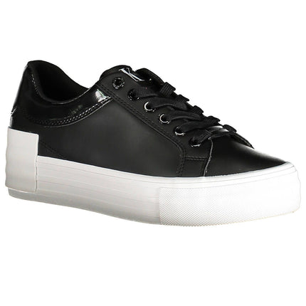 Black Leather Women Sneaker