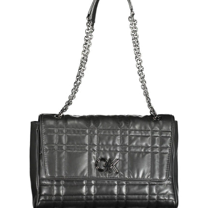 Black Polyester Women Handbag