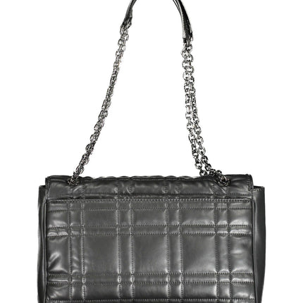 Black Polyester Women Handbag