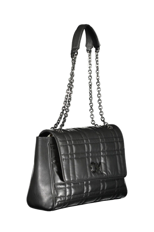 Black Polyester Women Handbag