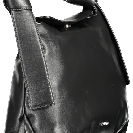 Black Polyester Women Handbag