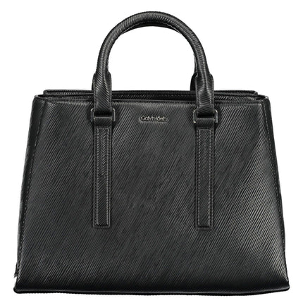 Black Polyester Women Handbag