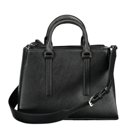 Black Polyester Women Handbag