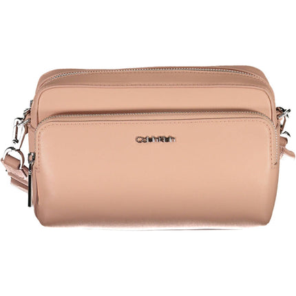 Pink Polyester Women Handbag