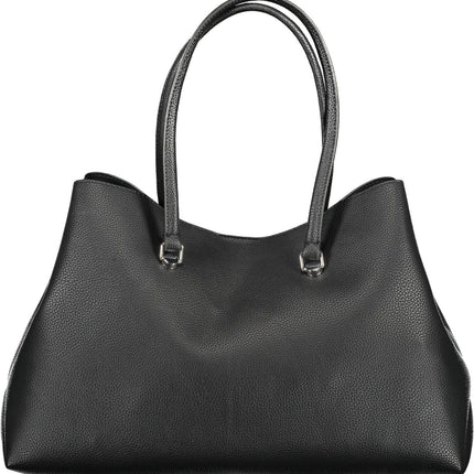 Black Polyester Women Handbag