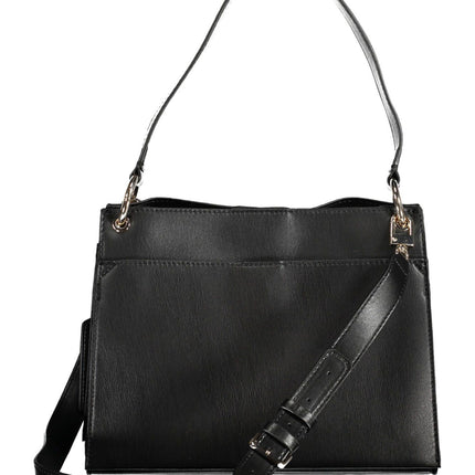 Black Polyethylene Women Handbag