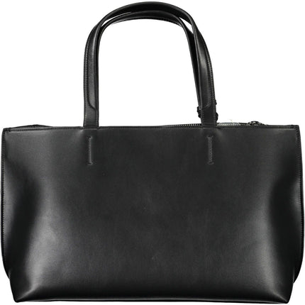 Black Polyester Women Handbag