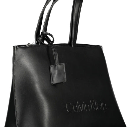 Black Polyester Women Handbag