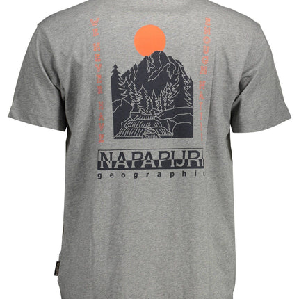 Gray Cotton Men T-Shirt