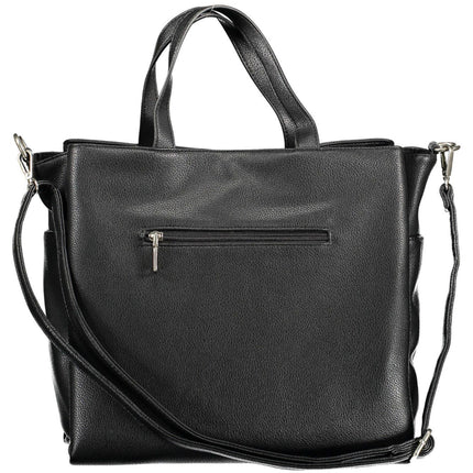 Black Polyethylene Women Handbag