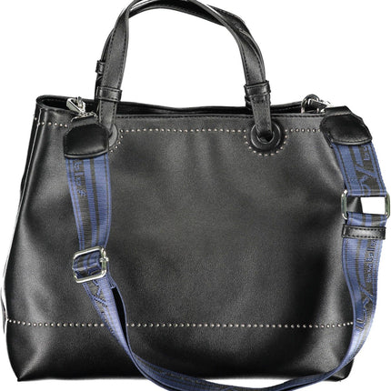 Elegante bolso negro de dos compartimentos