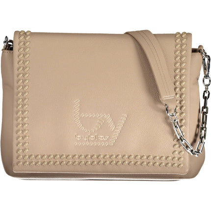 Beige Polyethylene Women Handbag